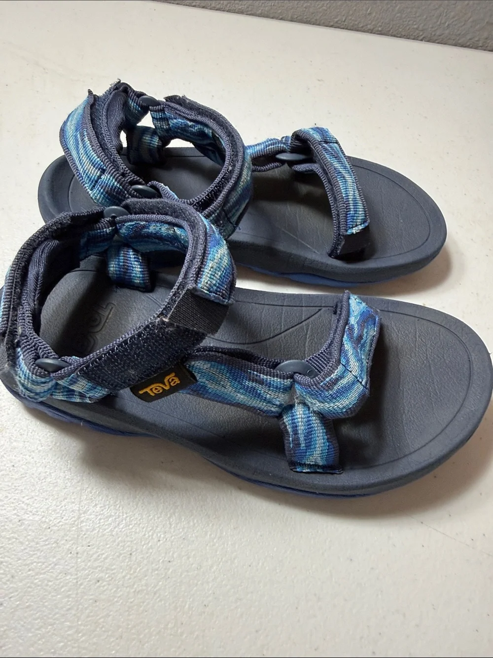 Teva Kids Navy Sandals with Blue Multi-Striped Webbing